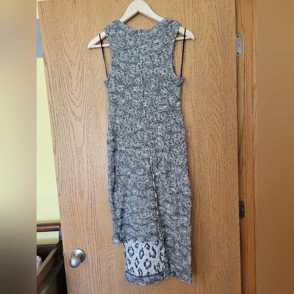 Free People black & cream Cora Jaquard knit asymmetrical sleeveles midi dress XS - Picture 11 of 12